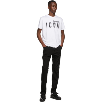 Shop Dsquared2 White 'icon' Spray T-shirt In 100 White