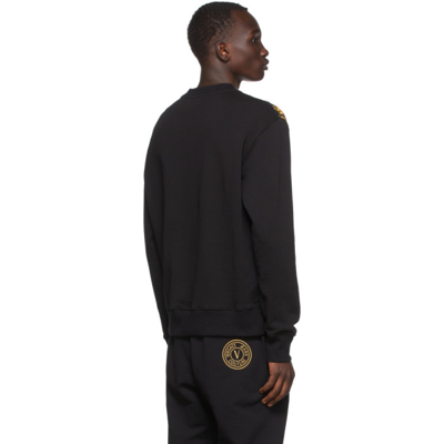 Shop Versace Jeans Couture Black Regalia Baroque Sweatshirt In Eg89 Black + Gold
