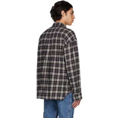 Shop Juunj Black & White Check Flannel Shirt In 3 Grey