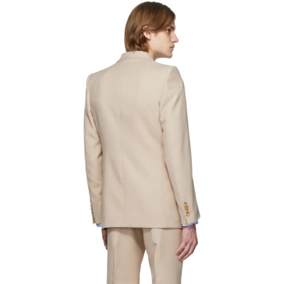 Shop Gucci Beige Drill Fluid Blazer In 2375 Avena