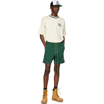 Shop Rhude Green Terry Shorts In Hunter Green