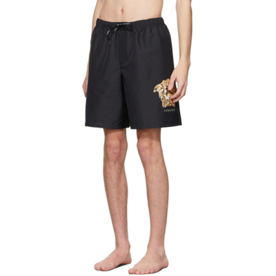 Shop Versace Black Medusa Swim Shorts In 5b000 Black