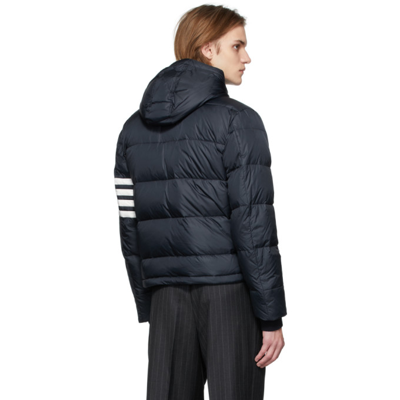 Shop Thom Browne Navy Down 4-bar Bomber Jacket In 415 Navy