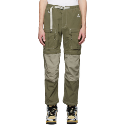 Shop Nike Khaki Acg Smith Summit Cargo Trousers In Medium Olive/light A