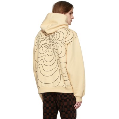 Shop Marni Beige Floral Logo Hoodie In Vfn99 Vanil