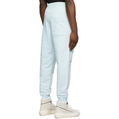 Shop Y-3 Blue Terry Cuffed Lounge Pants In Blue Tint