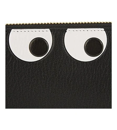 Shop Anya Hindmarch Eyes Leather Zip-around Wallet In Black