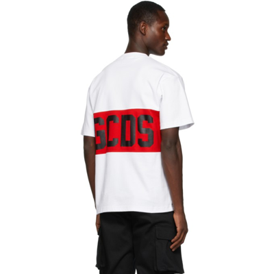 Shop Gcds White Logo Band T-shirt In 01 White