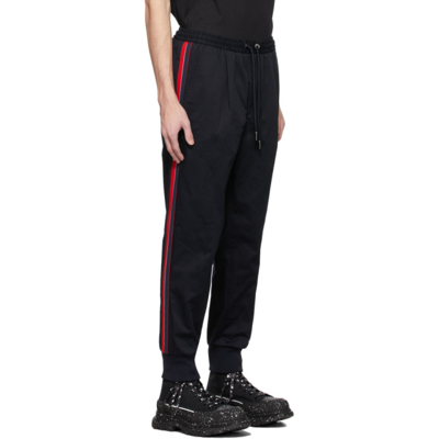 Shop Moncler Navy Twill Trousers In 781 Navy