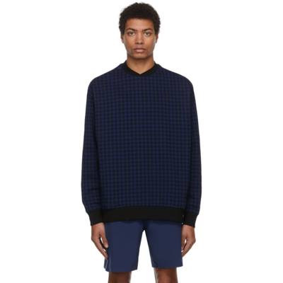 Shop Adidas X Ivy Park Black & Blue Allover Print Sweatshirt In Dkblue/black