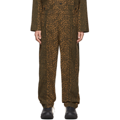 Shop South2 West8 Brown Leopard Army String Trousers In B-leopard