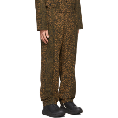 Shop South2 West8 Brown Leopard Army String Trousers In B-leopard