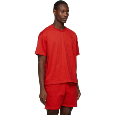 Shop Adidas X Humanrace By Pharrell Williams Red Humanrace Basics T-shirt In Vivid Red
