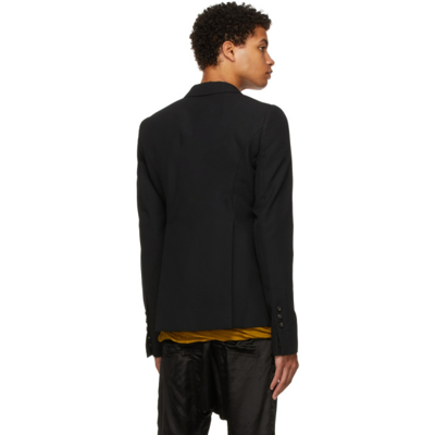 Shop Rick Owens Black Recycled Twill Soft Blazer In 09 Black