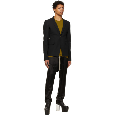 Shop Rick Owens Black Recycled Twill Soft Blazer In 09 Black