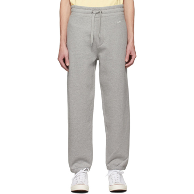 Shop Apc Grey Malo Lounge Pants In Pla Heathered Grey