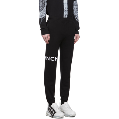 Shop Givenchy Black 4g Embroidered Lounge Pants In 001-black