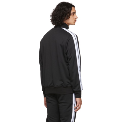 Shop Palm Angels Black Classic Track Jacket In Black White