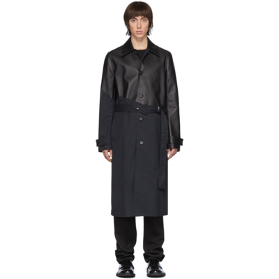 Shop Bottega Veneta Navy & Black Trench Coat In 4246 Midblu