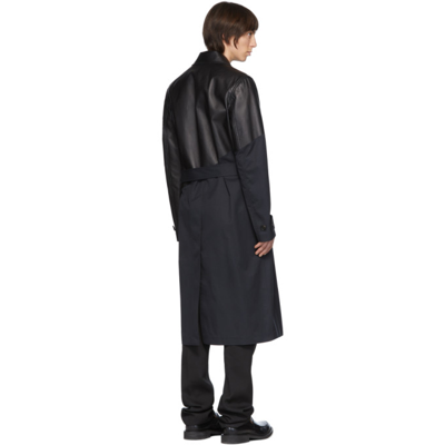 Shop Bottega Veneta Navy & Black Trench Coat In 4246 Midblu