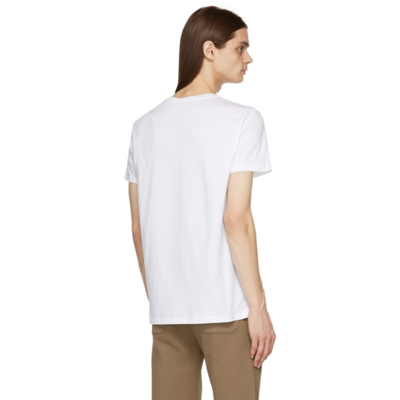 Shop Balmain White Flocked Logo T-shirt In Gab Blanc/noir