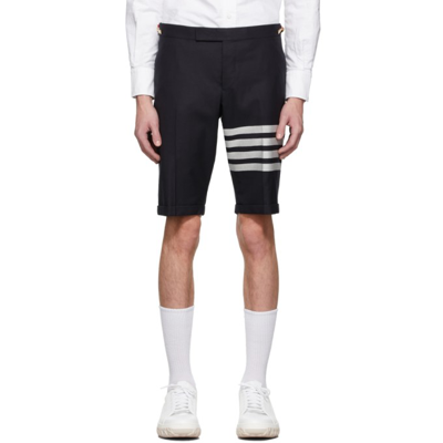 Shop Thom Browne Navy 4-bar Shorts In 415 Navy