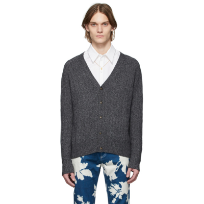 Shop Erdem Grey Merino Jan Cardigan In Grey Melange