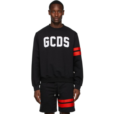 Shop Gcds Black Logo Sweatshirt In 02 Black