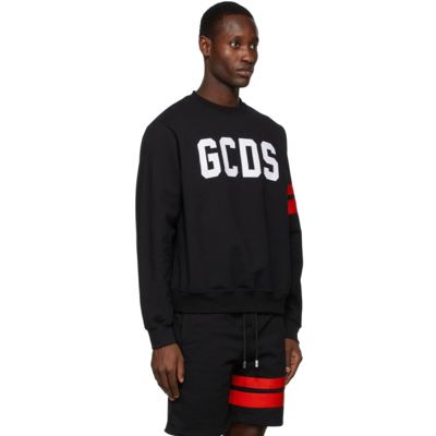 Shop Gcds Black Logo Sweatshirt In 02 Black