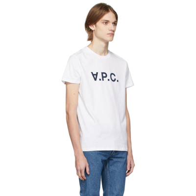 Shop A.p.c. White Vpc T-shirt In Iak Dark Navy