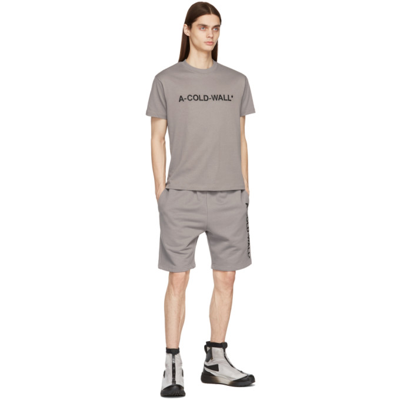 Shop A-cold-wall* Grey Essential Logo T-shirt In Slate Grey