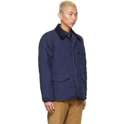 Shop Paul Smith Blue Quilted Recycled Nylon Jacket In 49 Blues