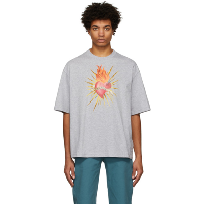 Shop Lanvin Grey Printed Oversized T-shirt In 12 Light Grey