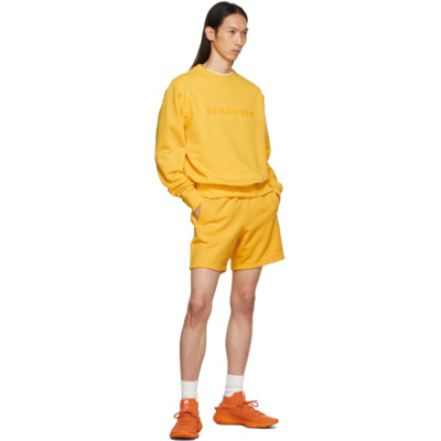 Shop Adidas X Humanrace By Pharrell Williams Ssense Exclusive Yellow Humanrace Basics Shorts In Bold Gold 005a