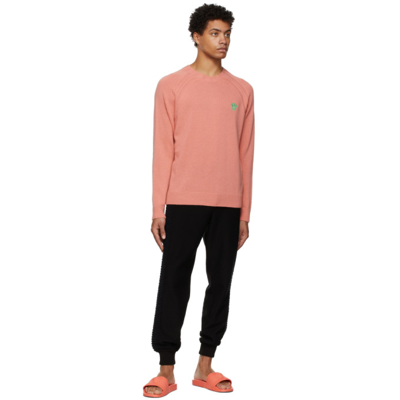Shop Versace Pink Cashmere Embroidered Medusa Sweater In 1r380 Bright Coral