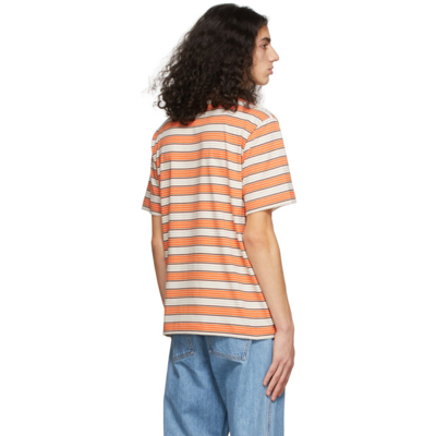 Etudes Studio Orange Striped Wonder T-shirt In Striped