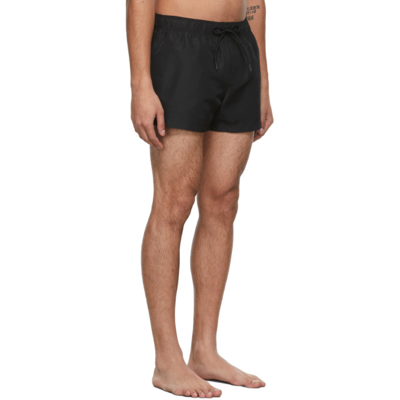 Shop Versace Black Logo Swim Shorts In 1b000 Black