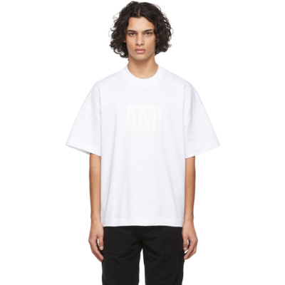 Shop Ami Alexandre Mattiussi White Ami De Cœur T-shirt In 100 White