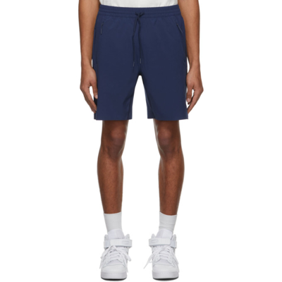 Shop Adidas X Ivy Park Blue Jersey Shorts In Dkblue