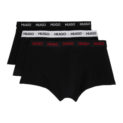 Shop Hugo Three-pack Black Triplet Briefs In 975 - Open Miscellan