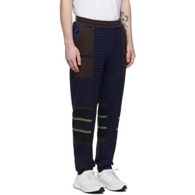 Shop Adidas X Ivy Park Navy Allover Print Lounge Pants In Dkblue/brown/black