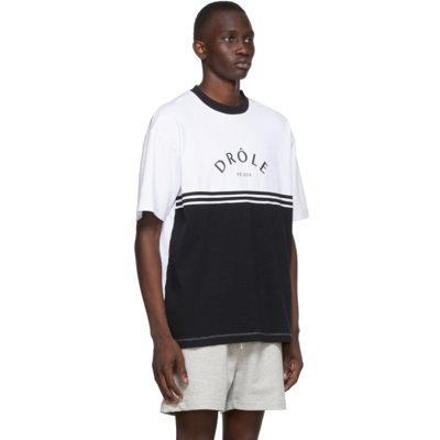 Shop Drôle De Monsieur White & Black 'le T-shirt Drôle' T-shirt