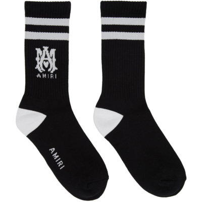 Shop Amiri Black Ribbed M.a. Socks