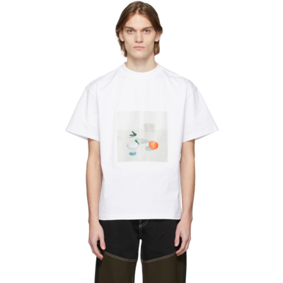 Shop Jacquemus White 'le T-shirt Tableau' T-shirt In Print Still Life Whi