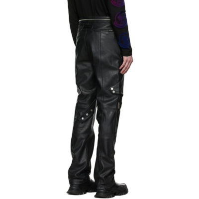 Shop Moncler Genius 6 Moncler 1017 Alyx 9sm Black Leather Pants In 999 Black
