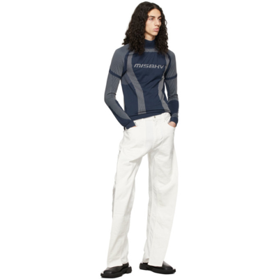 Misbhv Black Quarter-zip Sweater In Navy/white