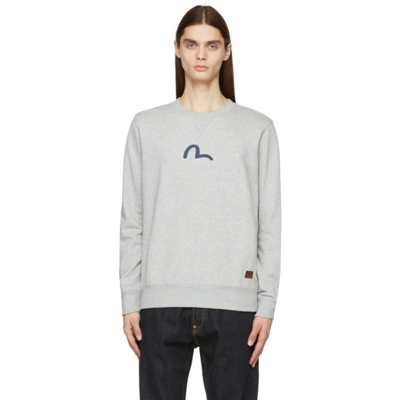 Shop Evisu Grey Seagull Sweatshirt In Hgryy Hgry