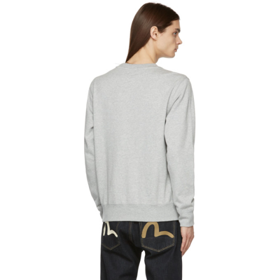 Shop Evisu Grey Seagull Sweatshirt In Hgryy Hgry