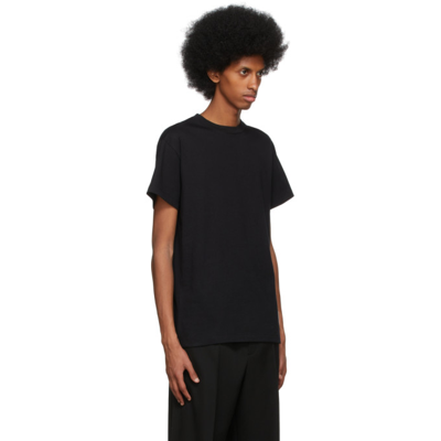 Shop Jil Sander Three-pack Black T-shirt Set In 001 - Black