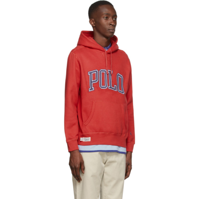 Polo Ralph Lauren Fleece Logo Applique Regular Fit Hoodie In Starboard Red  | ModeSens